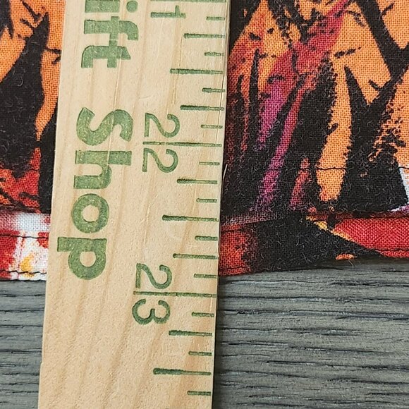 80s Tess Tropical Floral Rayon Blouse Black Orange Yellow Women's Size Large - Picture 12 of 13